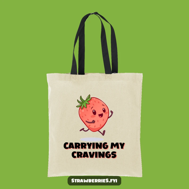 Funny Strawberry Sprint Tote Bag: Carry Your Laughs & Sweet Enthusiasm