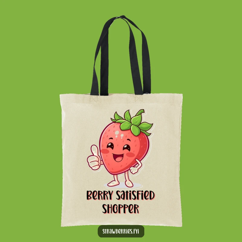 Funny Thumbs Up Strawberry Tote Bag: Carry Your Positivity Everywhere!