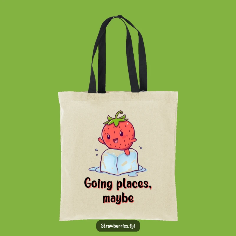 Funny Strawberry Ice Cube Tote Bag - Carry Your Laughs Hilariously