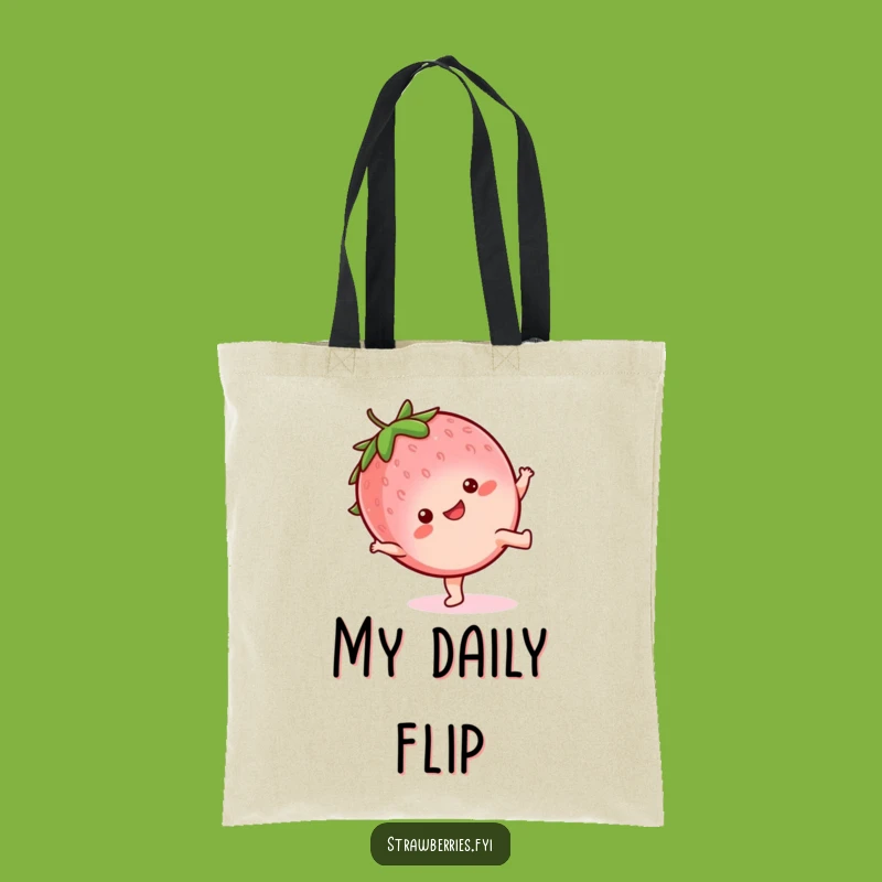 Funny Kawaii Strawberry Cartwheel Tote: Carry Your Joy, Perfect Funny Gift!