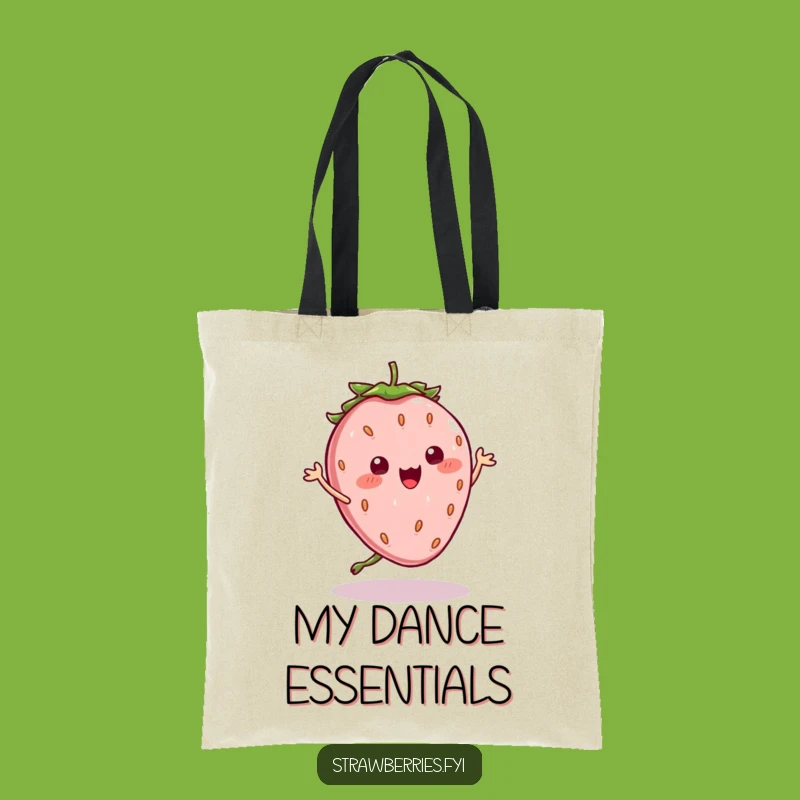 Funny Kawaii Strawberry Dance Tote: Carry the Beat, Perfect Funny Gift!