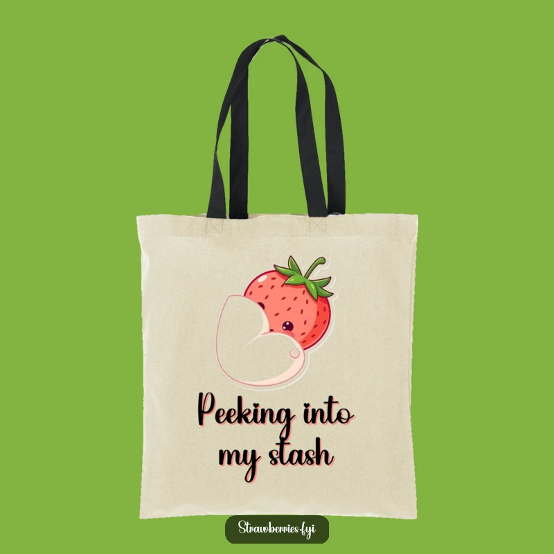 Funny Shy Strawberry Tote Bag Carry Your Sweetness With Gentle Charm